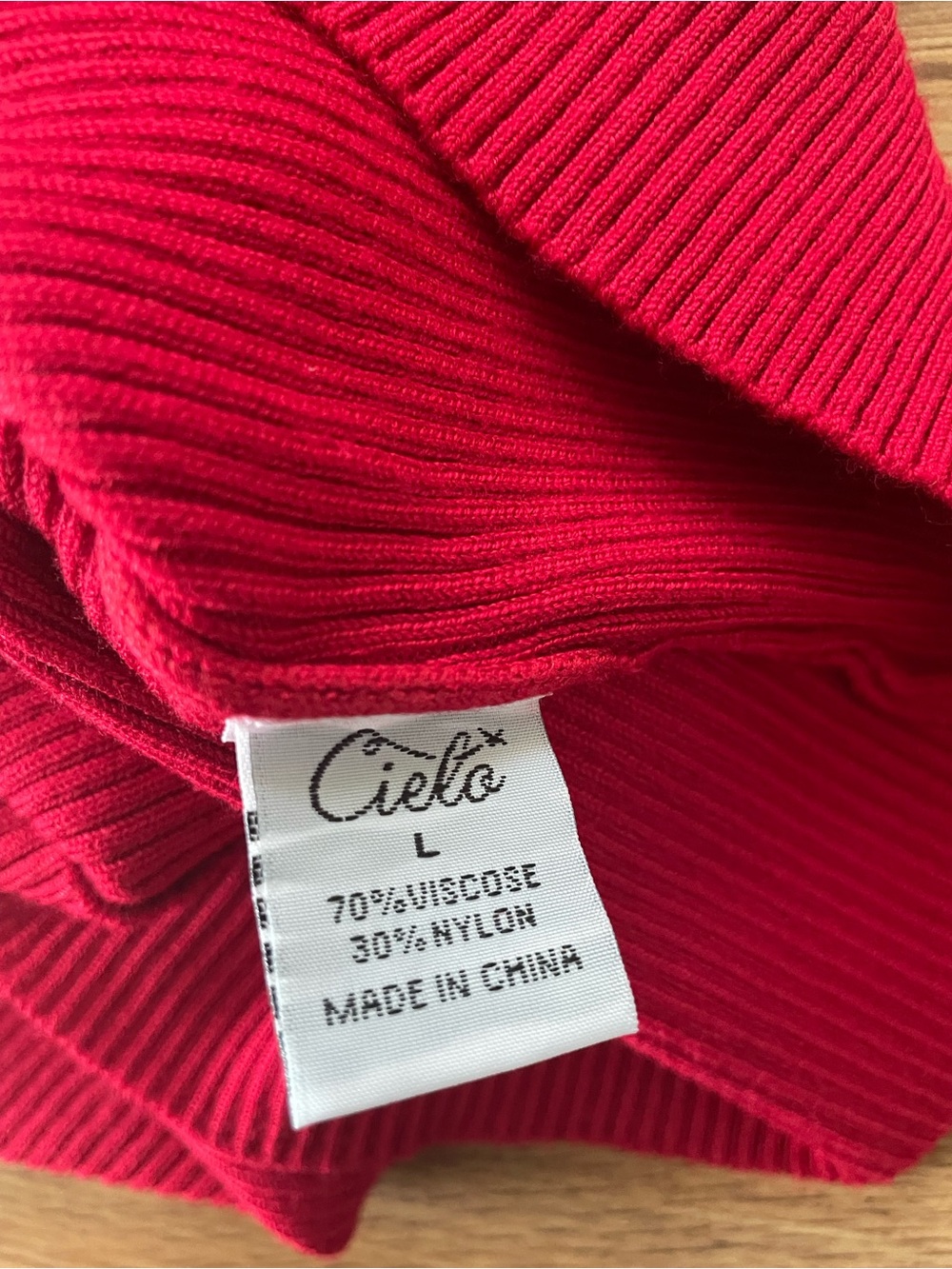 Cielo Red Ribbed Turtleneck Sweater - Picture 7 of 7